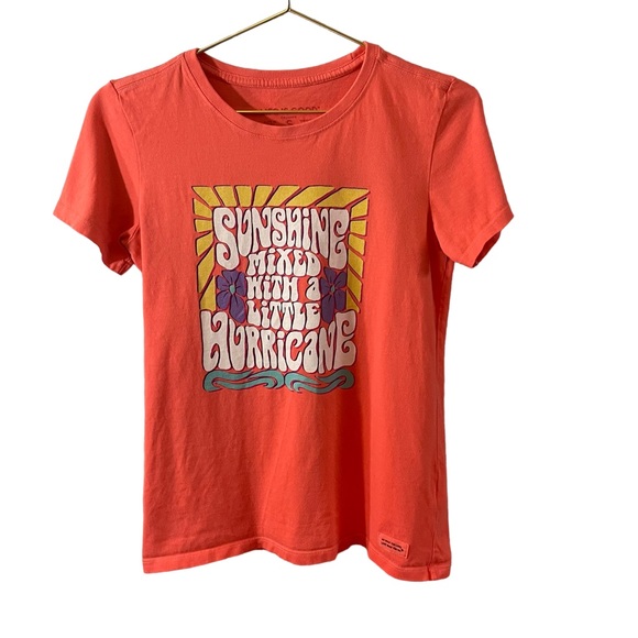 Life Is Good Tops - Life is Good Sunshine Mixed with a Little Hurricane Short Sleeve Tee Size Small